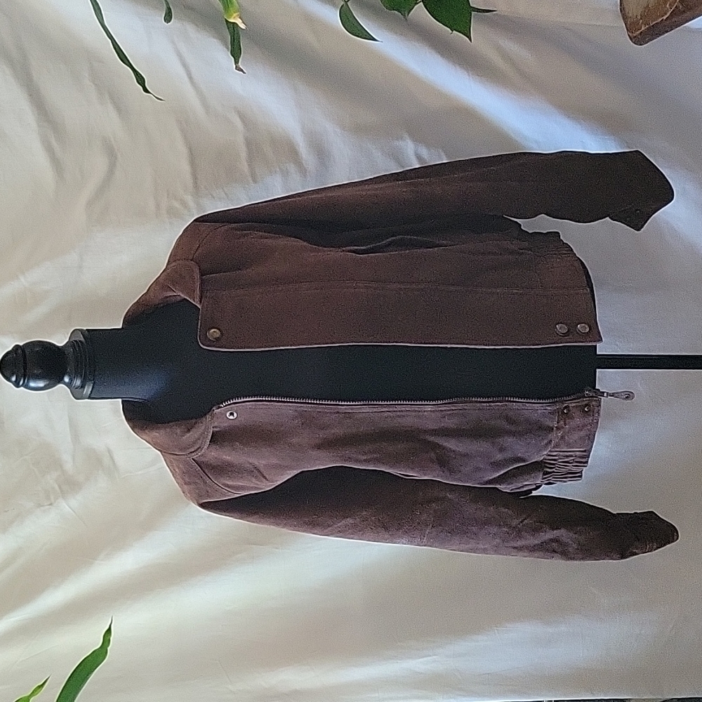 Pierre Cardin Brown Suede Bomber Jacket